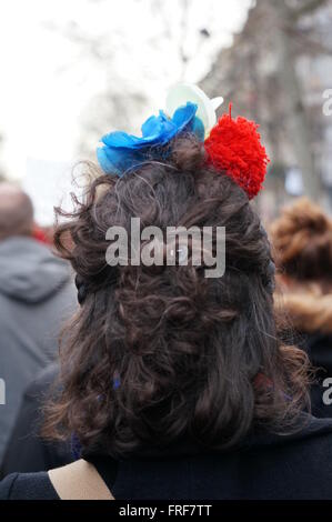 Paris: Nationaler Einheit Rallye - 11/01/2015 - Frankreich / Paris / Paris - Hunderttausende von Menschen versammeln sich in Paris auf Ja Stockfoto