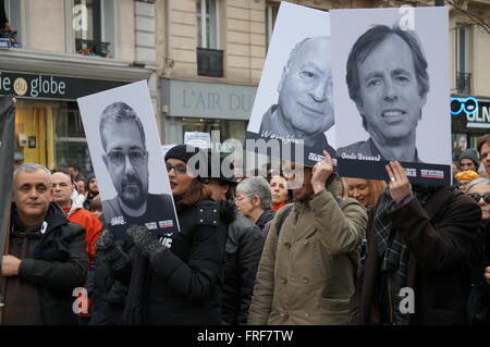 Paris: Nationaler Einheit Rallye - 11/01/2015 - Frankreich / Paris / Paris - Hunderttausende von Menschen versammeln sich in Paris auf Ja Stockfoto