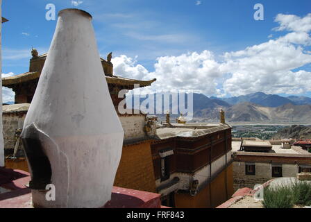 Tibetische Landschaften - 20/07/2009 - Tibet / Lhasa - Blick vom Kloster Sera, Lhasa - Sandrine Huet / Le Pictorium Stockfoto