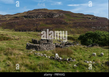 Das verlassene Dorf Crackaig auf der Isle of Mull, Schottland Stockfoto