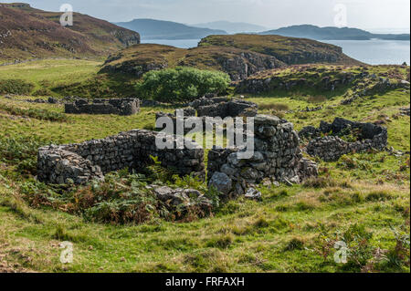 Das verlassene Dorf Crackaig auf der Isle of Mull, Schottland Stockfoto