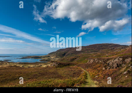 Verfolgen Sie bis Ormaig auf der Insel Ulva Schottlands Stockfoto