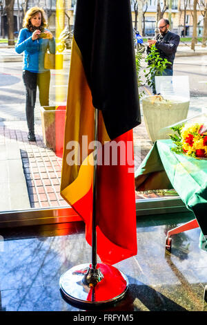 Terroranschlag in Belgien Hommage in Madrid, Spanien Stockfoto