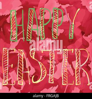 Frohe Ostern Hand Schriftzug Stock Vektor