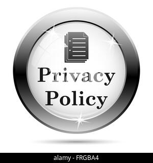 Metallische Symbol mit schwarzen Design auf weißem Glas Hintergrund Stockfoto