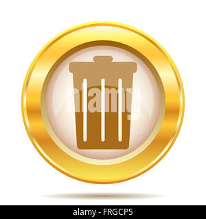 Runde glänzende Symbol mit braun Design auf Goldgrund Stockfoto