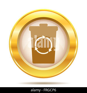 Runde glänzende Symbol mit braun Design auf Goldgrund Stockfoto