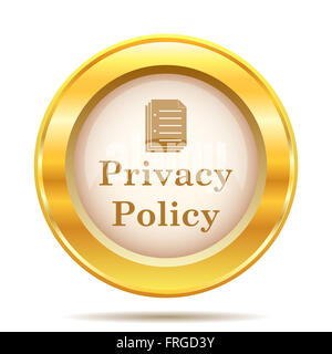 Runde glänzende Symbol mit braun Design auf Goldgrund Stockfoto