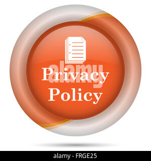 Glossy Icon mit Design in weiß auf orange Kunststoff-Hintergrund Stockfoto