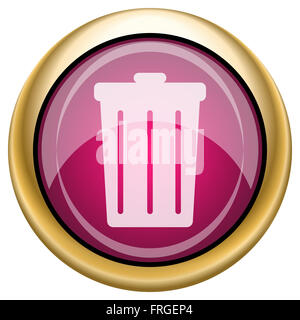 Glänzende glänzende Symbol mit weißen Design auf Magenta und gold Hintergrund Stockfoto