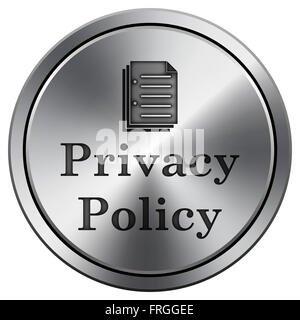 Metallische Symbol mit geschnitzten Designs auf silbernem Hintergrund Stockfoto