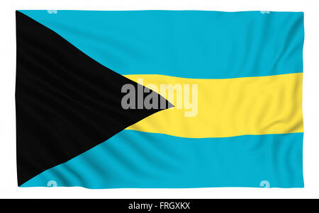 Flagge der Bahamas, isoliert auf weiss. Stockfoto