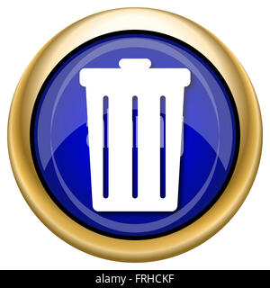 Glänzende glossy Icon mit Design in weiß auf blau-goldenen Hintergrund Stockfoto