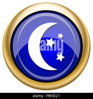 Blaue glänzende glossy Icon auf weißem Hintergrund Stockfoto