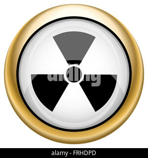 Glänzende glänzende Symbol mit schwarzen Design auf weißen und goldenen Hintergrund Stockfoto