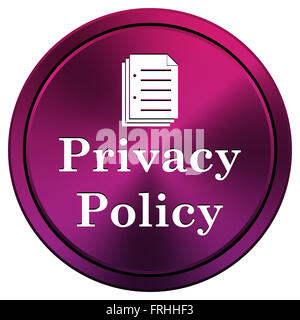 Metallische Symbol mit Design in weiß auf lila Hintergrund Stockfoto