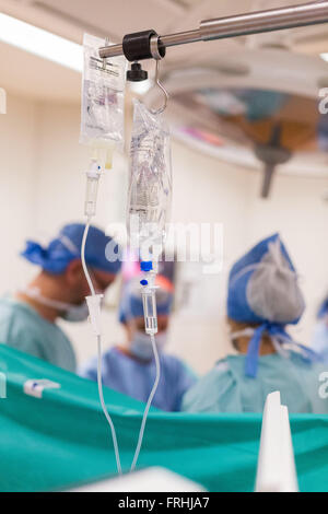 Operative Laparoskopie und Hysteroskopie Exploration hier, Behandlung der Endometriose, Krankenhaus in Limoges, Frankreich. Stockfoto