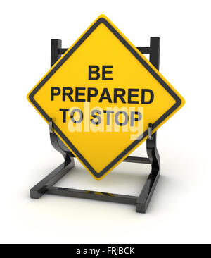 Straßenschild - bereit sein, zu stoppen, dies ist ein Computer generierten und 3d gerenderten Bild. Stockfoto