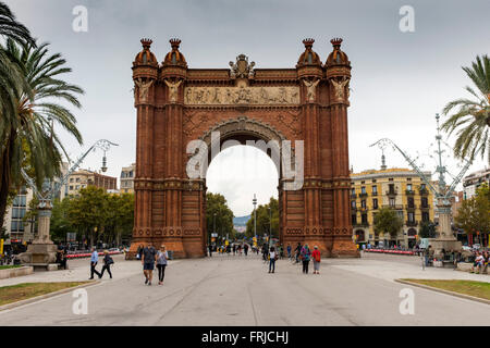 Arc de Triomf Barcelona, Spanien Stockfoto