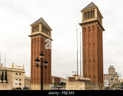 Placa De Espanya, Platz von Spanien, Barcelona, Spanien Stockfoto
