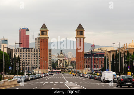 Placa De Espanya, Platz von Spanien, Barcelona, Spanien Stockfoto