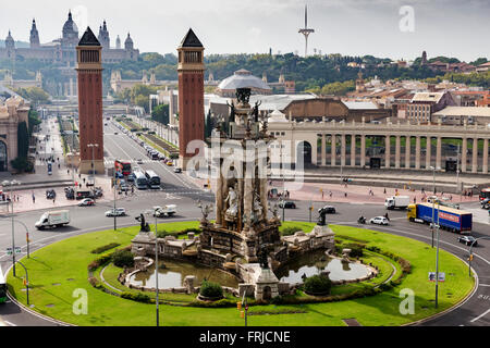 Placa De Espanya, Platz von Spanien, Barcelona, Spanien Stockfoto