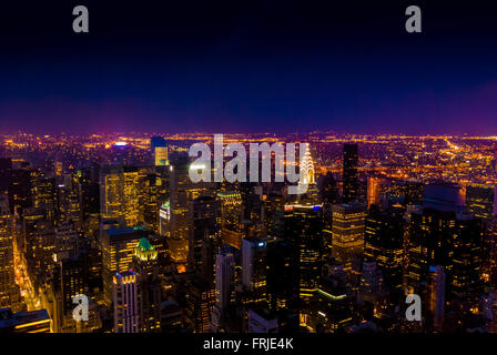 Blick in Richtung Upper Manhattan vom Empire State Building, New York City, USA. Stockfoto