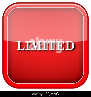 Quadratische glänzende Symbol mit Design in weiß auf rotem Grund Stockfoto