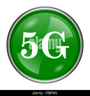 Grüne glänzende glänzende Symbol auf weißem Hintergrund Stockfoto