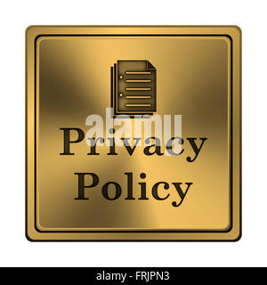 Quadratische metallic Symbol mit geschnitzten Designs auf Kupfer Hintergrund Stockfoto