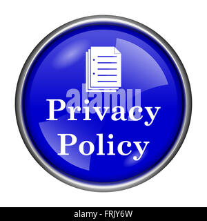 Runde glänzende Symbol mit Design in weiß auf blauem Hintergrund Stockfoto