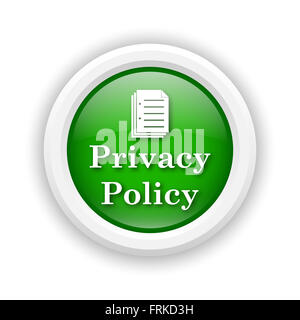 Runde Kunststoff-Symbol mit weißen Design auf grünem Hintergrund Stockfoto