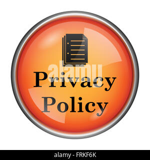 Runde glänzende Symbol mit schwarzen Design auf orangem Hintergrund Stockfoto