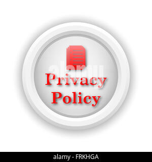 Runde Kunststoff-Symbol mit rot auf weißem Hintergrund Stockfoto