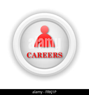 Runde Kunststoff-Symbol mit rot auf weißem Hintergrund Stockfoto