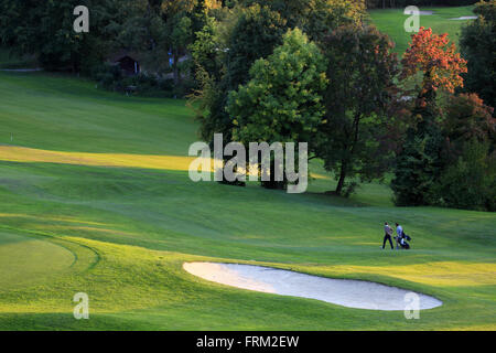 Golfplatz in der Nähe des Dolder Grand Hotel, Zürich, Schweiz Stockfoto