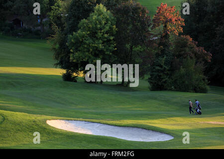 Golfplatz in der Nähe des Dolder Grand Hotel, Zürich, Schweiz Stockfoto