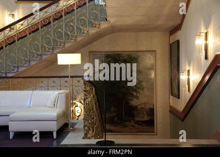 Lobby-Treppen des Dolder Grand Hotel, Zürich, Schweiz Stockfoto