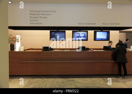 Informationen und ticketing-Zähler im Kunsthaus Zürich-Museum. Zürich, Schweiz Stockfoto