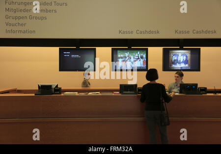 Informationen und ticketing-Zähler im Kunsthaus Zürich-Museum. Zürich, Schweiz Stockfoto