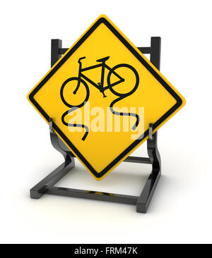 Verkehrszeichen - rutschigen Fahrbahn, dies ist ein Computer generierten und 3d gerenderten Bild. Stockfoto