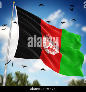 Flagge von Afghanistan, ist dies ein Computer generierten und 3d gerenderten Bild. Stockfoto