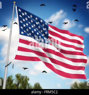 Flagge der USA, ist dies ein Computer generierten und 3d gerenderten Bild. Stockfoto