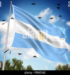 Flagge Argentiniens, ist dies ein Computer generierten und 3d gerenderten Bild. Stockfoto