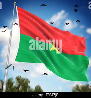 Flagge von Burkina Faso, ist dies ein Computer generierten und 3d gerenderten Bild. Stockfoto