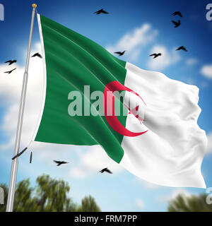 Flagge von Algerien, ist dies ein Computer generierten und 3d gerenderten Bild. Stockfoto