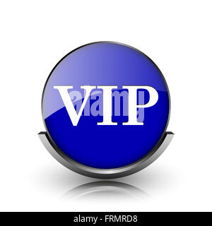 Blaue glänzende glossy Icon auf weißem Hintergrund Stockfoto