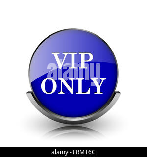 Blaue glänzende glossy Icon auf weißem Hintergrund Stockfoto