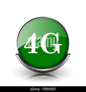 Grüne glänzende glänzende Symbol auf weißem Hintergrund Stockfoto