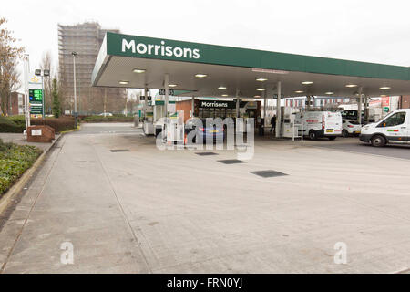 Morrisons frisches Aussehen Shop, Eccles.  Tankstelle pictures@unp Stockfoto